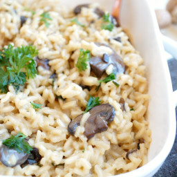 creamy parmesan mushroom risotto with Barber Foods