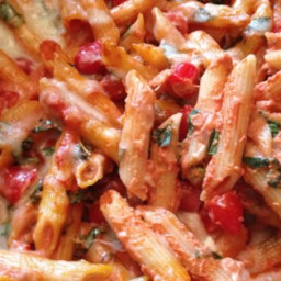 Creamy Pasta Bake with Cherry Tomatoes and Basil Recipe