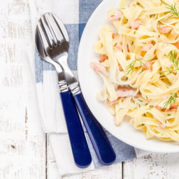 Creamy Pasta with Smoked Salmon, Lime and Dill