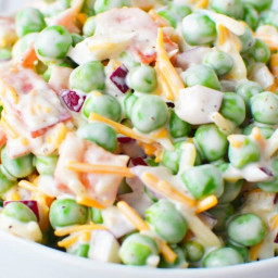 Creamy Pea Salad with Red Onions and Cheese