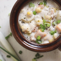 Creamy Potato Chowder with a touch of Red Wine