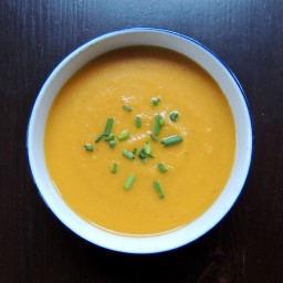 Creamy Butternut Squash and Carrot Soup with Chives