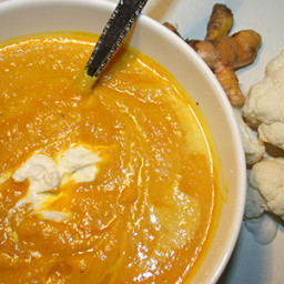 Creamy Pumpkin-Cauli-Coconut Soup