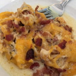 Creamy Slow Cooker Chicken with Bacon and Cheese {low carb and keto}