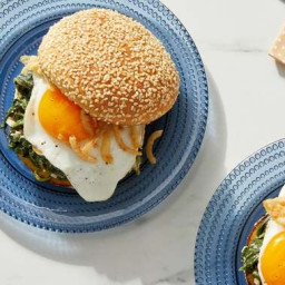 Creamy Spinach & Egg Sandwiches with Parmesan Cheese
