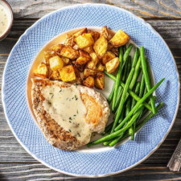 Creamy Tarragon Chicken with Roasted Red Potatoes and Green Beans