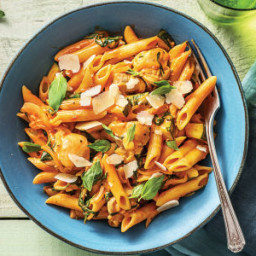 Creamy Tomato Chicken Penne with Baby Spinach