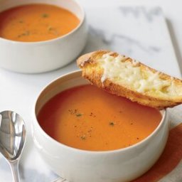 Creamy Tomato Soup with Buttery Croutons Recipe
