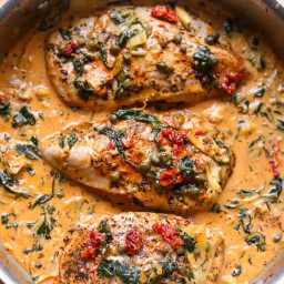 Creamy Tuscan Chicken with Spinach, Artichokes, and Sun-Dried Tomatoes (30 
