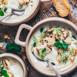 Creamy Vegan Cauliflower Soup | Easy Recipe