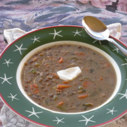 Creamy Vegetarian Lentil-Mushroom Soup