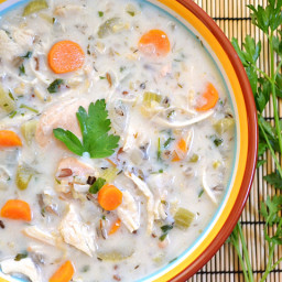 creamy chicken  and  rice soup