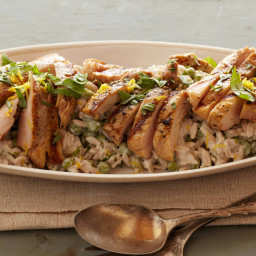 Creamy Lemon-Pepper Orzo with Grilled Chicken