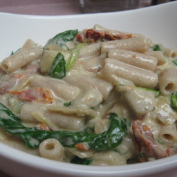 Creamy Sundried Tomato, Artichoke and Baby Spinach Penne