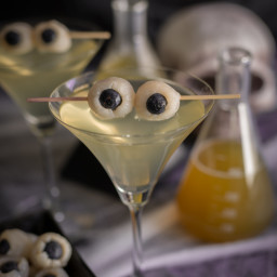 Creepy Eyeball Martini ( Lychee Matcha and Blood Orange Martini)