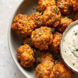 Creole Sausage Balls with Remoulade Dipping Sauce