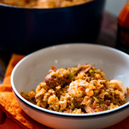 Creole-Style Red Jambalaya With Chicken, Sausage, and Shrimp Recipe