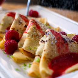 Crepes With Raspberry-Cassis Sauce