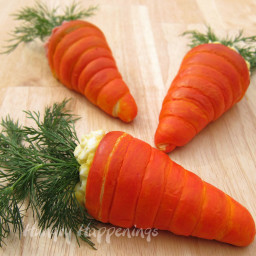 Crescent Roll Carrots Filled with Egg or Ham Salad