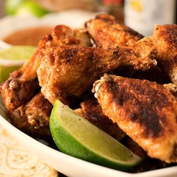 Crispy Asian Chicken Wings with Ginger-Lime Dipping Sauce
