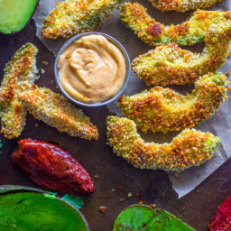Crispy Baked Avocado Fries and Chipotle Dipping Sauce