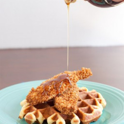 crispy baked chicken and waffles