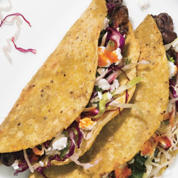 Crispy Black Bean Tacos with Feta and Cabbage Slaw