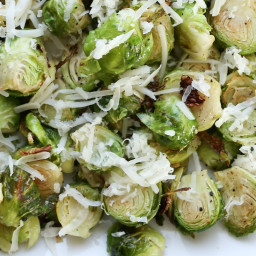 Crispy Brussels Sprouts with Asiago Cheese
