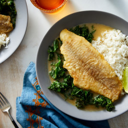 Crispy Catfish with Coconut-Lime Curry & Kale