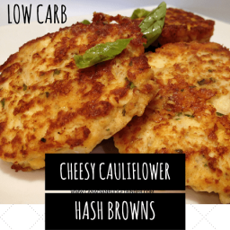Crispy Cheesy Cauliflower Hash Browns - Low Carb