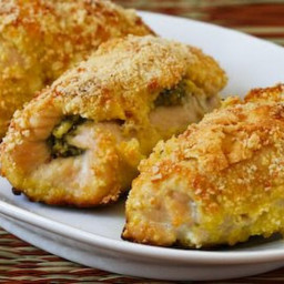Crispy Chicken Breasts Stuffed with Mushrooms and Goat Cheese