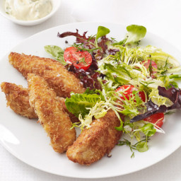 Crispy Chicken Strips With Salad