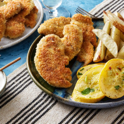 Crispy Chicken Tenders with Roasted Potatoes & Summer Squash