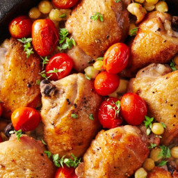 Crispy Chicken Thighs with Smoky Chickpeas