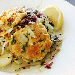 Crispy Chickpea Cakes with Cabbage Salad