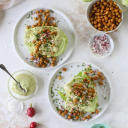 Crispy Chickpea Wedge Salads with Avocado Ranch