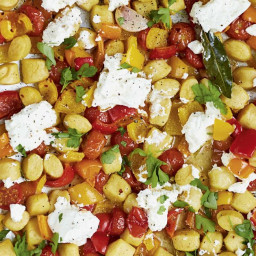 Crispy Gnocchi with Roasted Peppers, Chilli, Rosemary and Ricotta