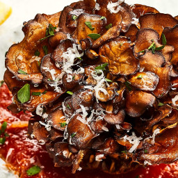 Crispy Hen-of-the-Woods Mushrooms with Marinara and Parmigiano-Reggiano