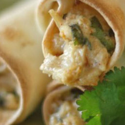 Crispy Homemade Chicken Taquitos with Cilantro and Pepper-Jack Cheese