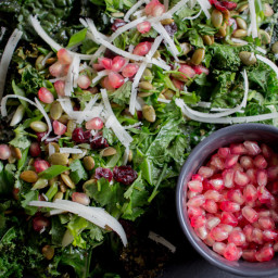 Crispy Kale Salad with Pomegranate and Pepitas