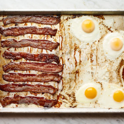 Crispy Oven Bacon and Eggs