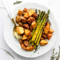 Crispy Oven Roasted Potatoes and Asparagus