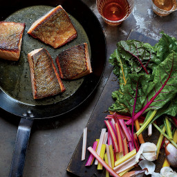 Crispy Salmon and Wilted Chard