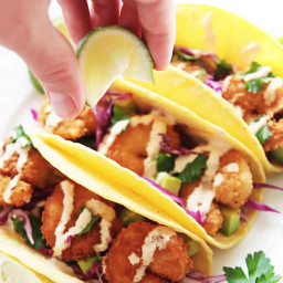 Crispy Shrimp Tacos Recipe » LeelaLicious