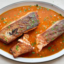 Crispy-Skin Salmon with Brown Butter and Chile Vinaigrette Recipe