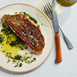 Crispy-Skinned Fish with Herb Sauce