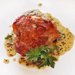Crispy Sous-Vide Chicken Thighs With Mustard-Wine Pan Sauce Recipe