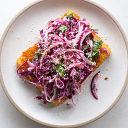 Crispy Tofu Cutlet with Cabbage Slaw