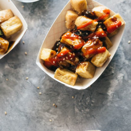 Crispy Tofu with Garlic Sauce (without Deep-Frying)