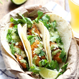 Crispy Fish Tacos with Jalapeño Sauce